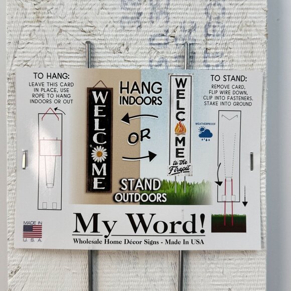 Happy Easter Egg and Gnome Stand-Out Vertical Sign Hanging Rope Siding Board 24" - Picture 3 of 6